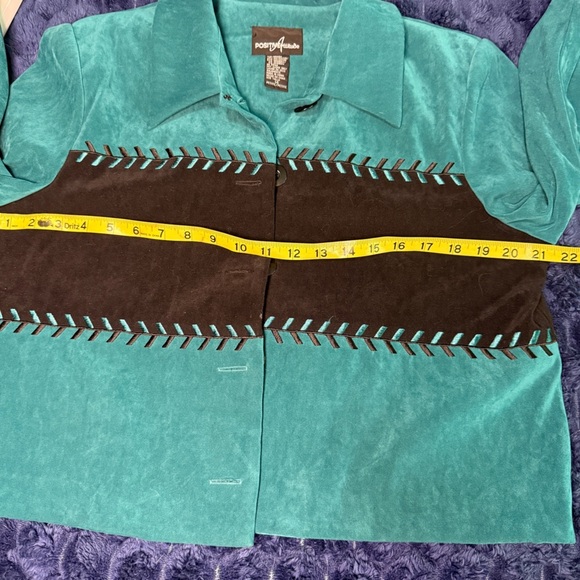 Positive Attitude Vintage Velour Striped Western Jacket Festival Sz P 10 - Picture 5 of 7